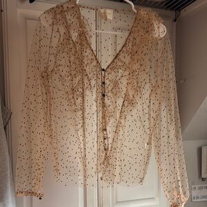 Sheer Polka Dot Blouse